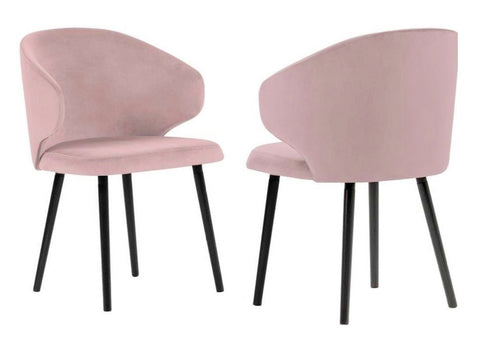 Carson - Light Pink Velvet Modern Dining Chair, Set of 2-Chair Set-Belle Fierté
