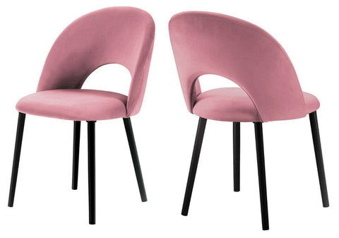 Catania - Pink Velvet Dining Chair, Set of 2-Chair Set-Belle Fierté
