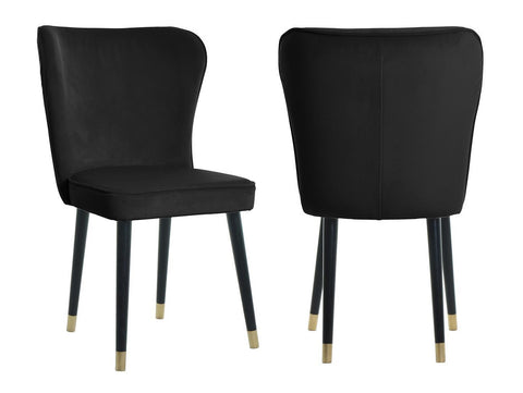 Celine - Black Velvet Dining Chair, Set of 2-Chair Set-Belle Fierté