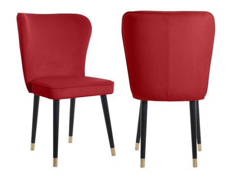Celine - Red Velvet Dining Chair, Set of 2-Chair Set-Belle Fierté