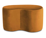 Cesar - Burnt Orange Kidney Shape Pouffe, Upholstered Velvet Ottoman, 84x50x47cm-Ottomans and Footstools-Belle Fierté