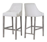 Charlotte - Ivory Kitchen Stool, Shabby Chic Breakfast Bar Chair, Set of 2-Bar chair-Belle Fierté