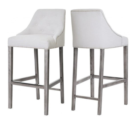 Charlotte - Ivory Kitchen Stool, Shabby Chic Breakfast Bar Chair, Set of 2-Bar chair-Belle Fierté