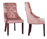 Cheryl - Pink Chesterfield Knocker Dining Chair, Set of 2-Chair Set-Belle Fierté