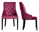 Cheryl - Rose Pink Chesterfield Knocker Dining Chair, Set of 2-Chair Set-Belle Fierté