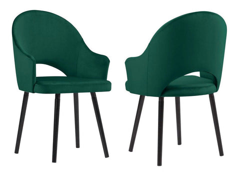 Clare - Green Velvet Dining Chair, Set of 2-Chair Set-Belle Fierté
