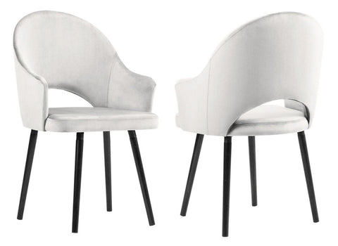 Clare - Ivory Velvet Dining Chair, Set of 2-Chair Set-Belle Fierté