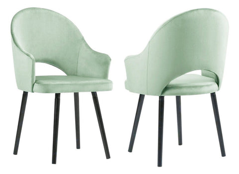 Clare - Pastel Green Velvet Dining Chair, Set of 2-Chair Set-Belle Fierté