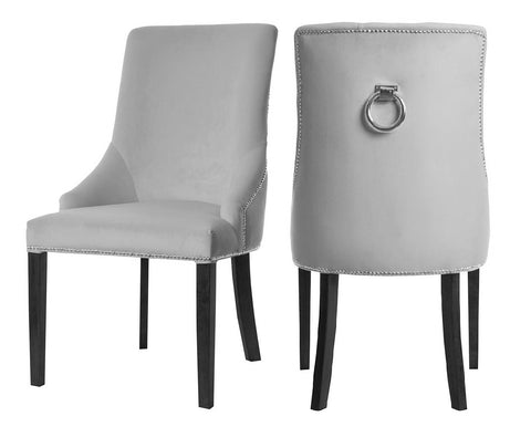 Colyers - Light Grey Knocker Dining Chair, Set of 2-Chair Set-Belle Fierté