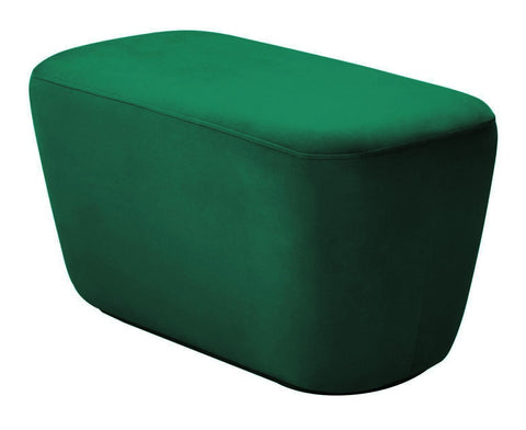 Cruz - Green Pouffe, Velvet Upholstered Ottoman, 84x44x45cm-Ottomans and Footstools-Belle Fierté