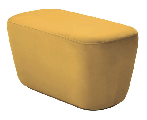 Cruz - Yellow Pouffe, Velvet Upholstered Ottoman, 84x44x45cm-Ottomans and Footstools-Belle Fierté