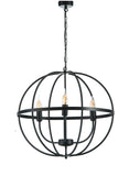 Eudo - Rustic Oval Pendant Light, Candle Style Metal Chandelier-Chandelier-Belle Fierté