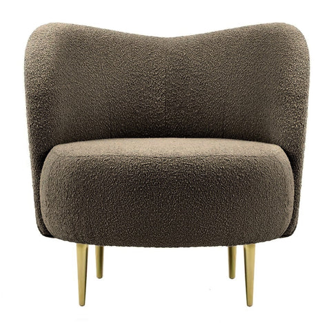 Caprice - Brown Bouclé Armchair, Accent Chair-Chair-Belle Fierté