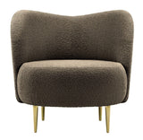 Caprice - Bouclé Armchair, Curved Accent Chair-Chair-Belle Fierté