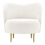 Caprice - Bouclé Armchair, Curved Accent Chair-Chair-Belle Fierté