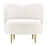 Caprice - Bouclé Armchair, Curved Accent Chair-Chair-Belle Fierté