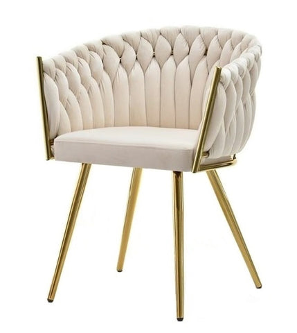 Chantel - Gold Metal Frame Velvet Dining Chair-Chair-Belle Fierté
