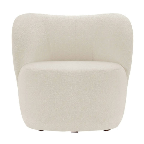 Chelsea - Beige Bouclé Armchair, Curved Accent Chair-Armchair-Belle Fierté