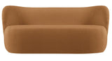 Chelsea - Burnt Orange Bouclé Sofa, Curved 3 Seater Sofa-Sofa-Belle Fierté