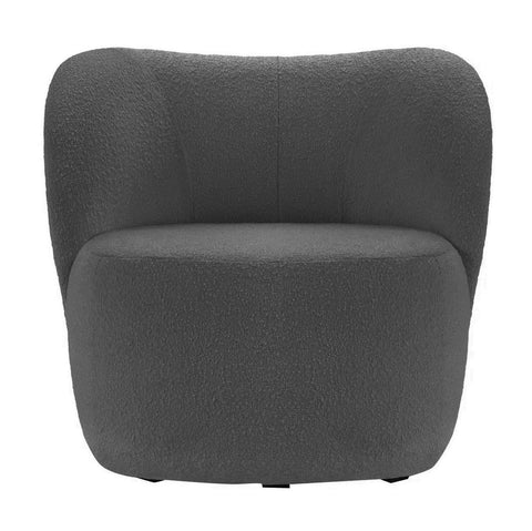 Chelsea - Charcoal Bouclé Armchair, Curved Accent Chair-Armchair-Belle Fierté