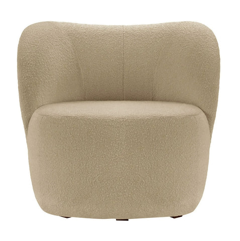 Chelsea - Dark Beige Bouclé Armchair, Curved Accent Chair-Armchair-Belle Fierté