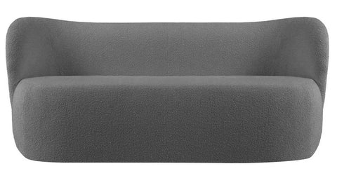 Chelsea - Dark Grey Bouclé Sofa, Curved 3 Seater Sofa-Sofa-Belle Fierté