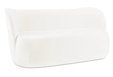 Chelsea - White Bouclé Sofa, Curved 3 Seater Sofa-Sofa-Belle Fierté