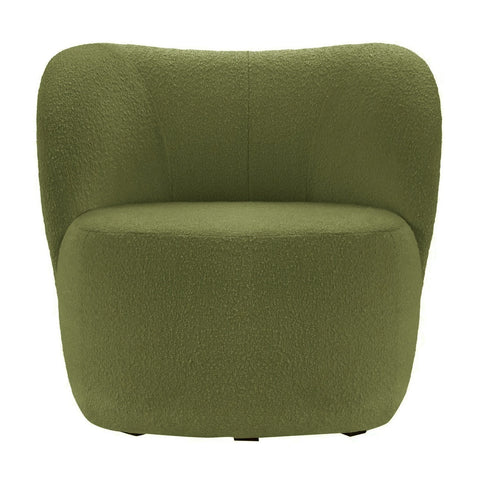 Chelsea - Green Bouclé Armchair, Curved Accent Chair-Armchair-Belle Fierté