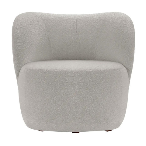 Chelsea - Grey Bouclé Armchair, Curved Accent Chair-Armchair-Belle Fierté