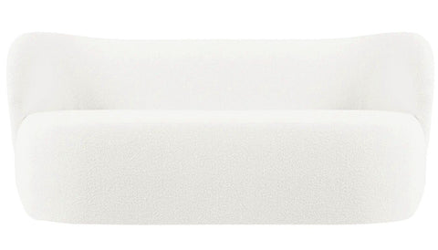 Chelsea - White Bouclé Sofa, Curved 3 Seater Sofa-Sofa-Belle Fierté