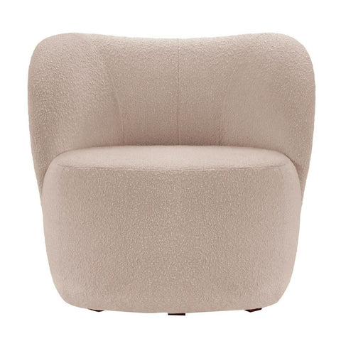 Chelsea - Light Pink Bouclé Armchair, Curved Accent Chair-Armchair-Belle Fierté