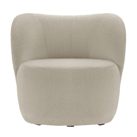 Chelsea - Mink Bouclé Armchair, Curved Accent Chair-Armchair-Belle Fierté