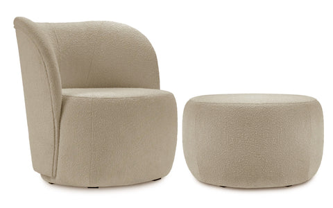 Chelsea - Mink Bouclé Armchair and Footstool Set-Armchair-Belle Fierté