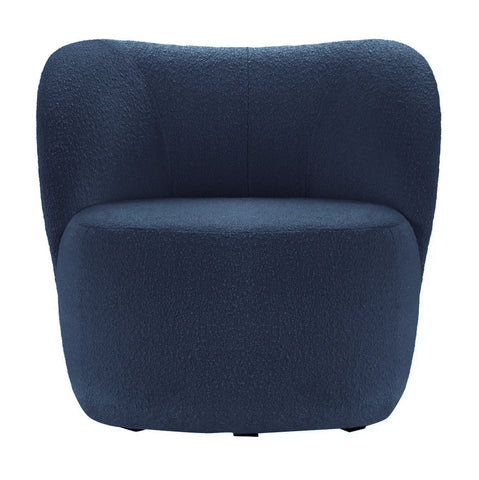 Chelsea - Navy Blue Bouclé Armchair, Curved Accent Chair-Armchair-Belle Fierté