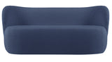 Chelsea - Navy Blue Bouclé Sofa, Curved 3 Seater Sofa-Sofa-Belle Fierté