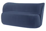 Chelsea - Navy Blue Bouclé Sofa, Curved 3 Seater Sofa-Sofa-Belle Fierté