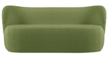 Chelsea - Green Bouclé Sofa, Curved 3 Seater Sofa-Sofa-Belle Fierté