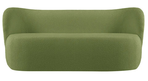 Chelsea - Green Bouclé Sofa, Curved 3 Seater Sofa-Sofa-Belle Fierté