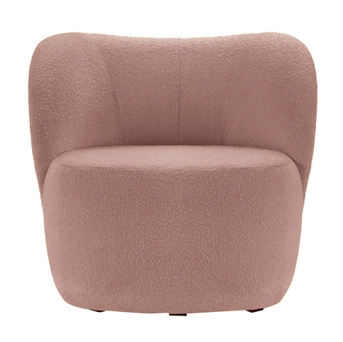Chelsea - Pink Bouclé Armchair, Curved Accent Chair-Armchair-Belle Fierté