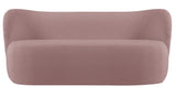 Chelsea - Pink Bouclé Sofa, Curved 3 Seater Sofa-Sofa-Belle Fierté