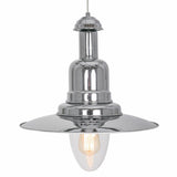Ezra - Chrome Industrial Retro Kitchen Island 1 Light Ceiling Pendant Lamp-Ceiling Lamp-Belle Fierté