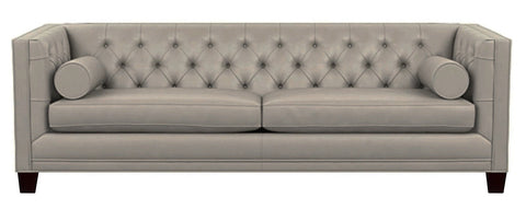 Colin - Taupe Tufted Genuine Leather Sofa-Sofa-Belle Fierté