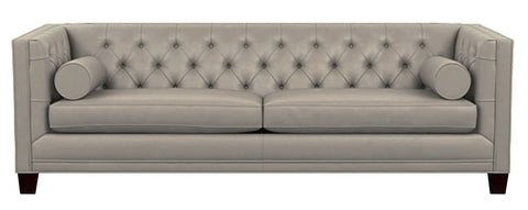 Colin - Taupe Tufted Genuine Leather Sofa-Sofa-Belle Fierté