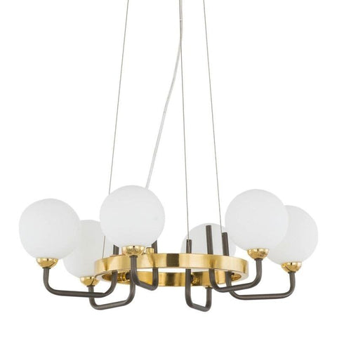 Emilia- Contemporary 6 Light Glass Ceiling Lamp, Modern Chandelier-Ceiling Lamp-Belle Fierté