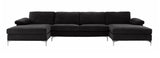 Argento - Contemporary Velvet U Shape Sofa-Sofa-Belle Fierté