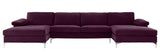 Argento - Contemporary Velvet U Shape Sofa-Sofa-Belle Fierté