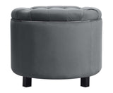 Disar - Dark Grey Velvet Pouffe, Storage Footstool, 50x43cm-Ottomans and Footstools-Belle Fierté