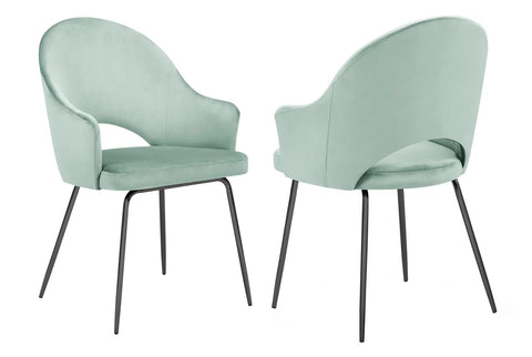 DIXIE - Mint Velvet Dining Chair, Black Leg Chair, Set of 2-Chair Set-Belle Fierté