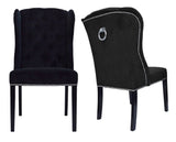 Ely - Black Velvet Knocker Glamourous Dining Chair, Set of 2-Chair Set-Belle Fierté