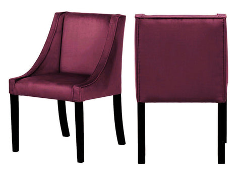 Erica - Burgundy Velvet Dining Chair, Set of 2-Chair Set-Belle Fierté
